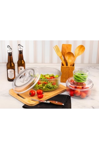 Cenoa Crystal Ware F-402 Saklama Kabı 350ml 4750ml 3100ml 1300 3 Adet Set Mika Yuvarlak - 12'li Paket Diğer