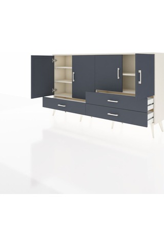 Arges Konsol 5 Raflı 3 Çekmeceli 4 Kapaklı 176x30x99 Aytaşı-antra Aytaşı-antrasit