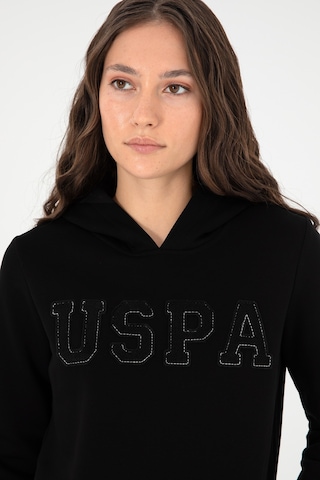 U.S. Polo Assn. Kadın Siyah Basic Kapüşonlu Sweatshirt 50296931-VR046
