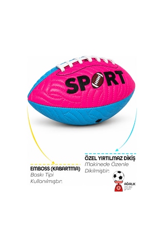 Amerikan Futbol Topu Dikişli Pu Suni Deri American Football Topu At Yakala Bahçe Topu 22 Cm Çok Renkli