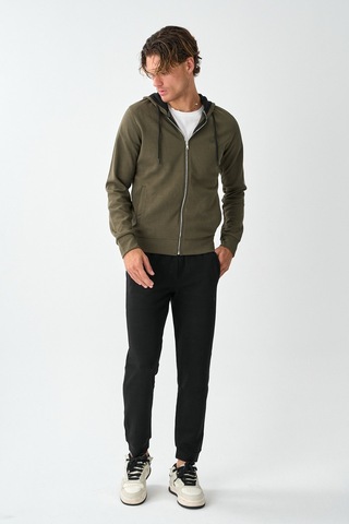 Dechers Tech Fleece Double Face Kapüşonlu Erkek Eşofman Takım E213-14 Haki