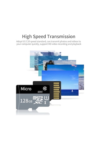 Novahub 128gb Yüksek Hızlı Tf Kart, U1 C10, Hd Video Kaydet, Dayanıklı Mikro Sd, Geniş Uyumlu