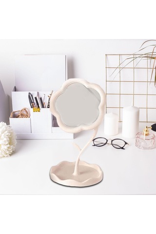 Suntek Masa Üstü Makyaj Aynası Ayarlanabilir Esnek Beyaz