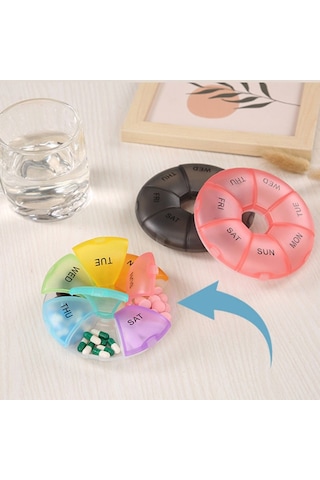 Su Geçirmez Haftalık Hap Kutusu 7 Günlük Haftalık Uygun Seyahat Hap Kutusu Renkli Taşınabilir İlaç Düzenleyici Çocuklar Stil H,