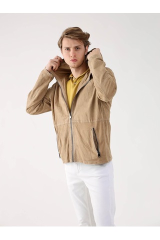 Dufy Bej Erkek Regular Fit Düz Kapüşonlu Mont - 96319-bej Bej