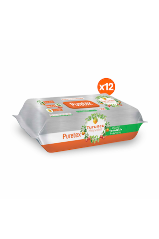 Puretex Yüzey Temizlik Havlusu Turuncu Meyveler 12x100 1200 Yaprak Beyaz