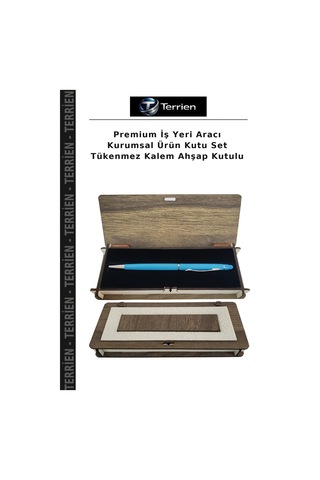 Premium İş Yeri Aracı Kurumsal Ürün Kutu Set Tükenmez Kalem Ahşap Kutulu Çok Renkli