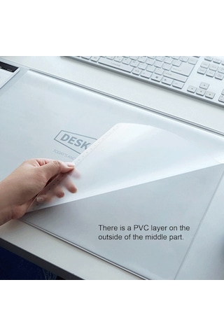 Konesam Ofis Ve Ev Kullanıma Uygun 70.5x32cm Gri Su Geçirmez Çok Fonksiyonlu Masa Matı - Kartlık, Takvim Ve Not Tutma Bölümleriyle