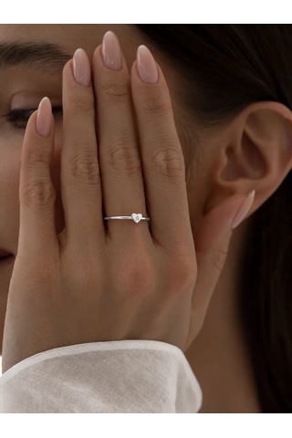 Sılverme 925 Ayar Gümüş A Harfli Kalp Gümüş Yüzük 331843750 Gri