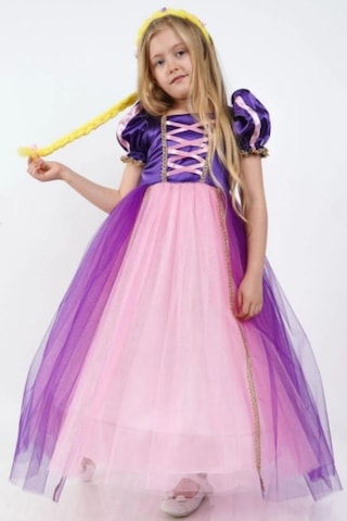 Cantoy Rapunzel Prenses Kız Çocuk Elbise Mor