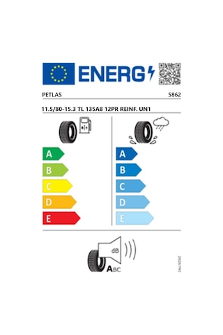Petlas 11.5/80-15.3 Tl 135a8 12pr Reınf. Un1 Yeni Nesil Römork Lastiği Üretim Tarihi:2025