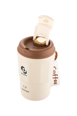 Daima Easy Go 380 Ml 12 Saat Sıcak 12 Saat Soğuk Beyaz Termos Beyaz