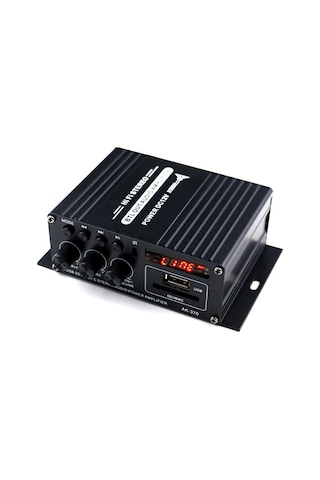 Mufunye Siyah 12v 20wx2 Bluetooth Araç/ev Amfi, Sd/usb Okuyucu, Fm Radyo, Dijital Ekran, 12v 2a-5a Girişi Güç Adaptörü Yok