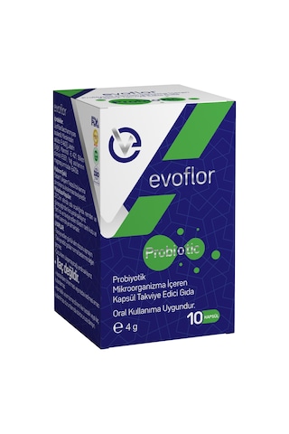 Evo Pharma Evoflor Probiotik Mikroorganizma İçeren Kapsül Takviye Edici Gıda 10 Kapsül