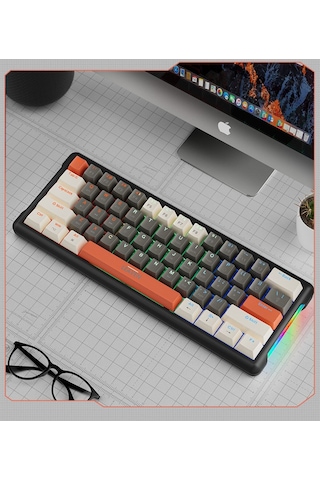 K610 Kablolu Kırmızı Switch Mekanik Oyuncu Klavyesi-61 Tuş Rgb-hot Swap