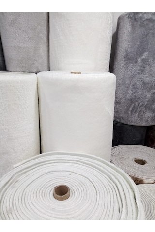 Post Halı Beyaz Tüylü Peluş Kaymaz Taban Kesme Yolluk
