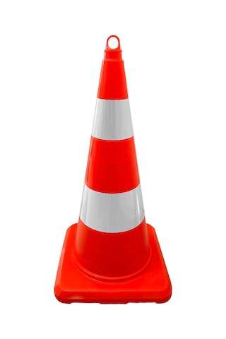 50 Adet Pvc Trafik Konisi 75 Cm Çift Reflektifli Trafik Dubası-3734