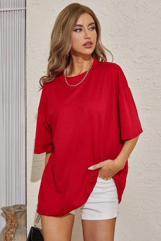 Unisex 1898 Brooklyn Baskılı T-shirt Kırmızı
