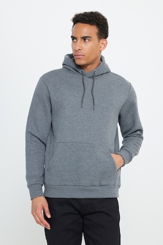 AC&Co / Altınyıldız Classics Erkek Antrasit Melanj Standart Fit Normal Kesim Kapüşonlu Kanguru Cepli Pamuklu Sweatshirt Antrasit