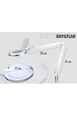 Loyka Ayarlanabilir Ayaklı 90 Led Işık Seviyeli Masaüstü Büyüteç 8x