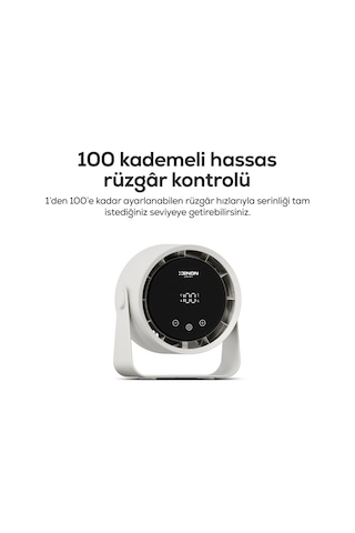 Xenon Smart Taşınabilir Masaüstü Fanı 100 Kademe Kontrol, Şarjlı, Dokunmatik Ekran, 2000mah, Usb-c X6113
