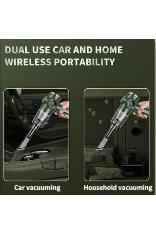 Tongxida 5 İnci Araba Elektrikli Süpürge, 290000pa Güçlü Emiş, Jl Model, Orta Boy, Ev Ve Ofis Kullanımı Yeşil