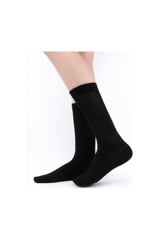 Mısırlı Kadın %10 Gümüş Madeni İçerikli Siyah Soket Çorap M 78000 Sı Siyah