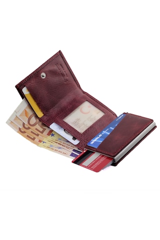 Ancora Leather Hakiki Deri Crazy Mekanizmalı Erkek Cüzdanı Bordo