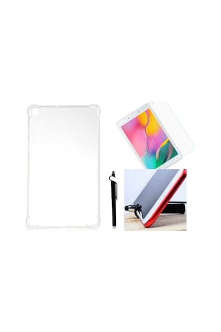Samsung Galaxy Tab A Sm-t297 Köşe Korumalı Silikon Tablet Kılıfı + Ekran Koruyucu + Dokunmatik Kalem Diğer