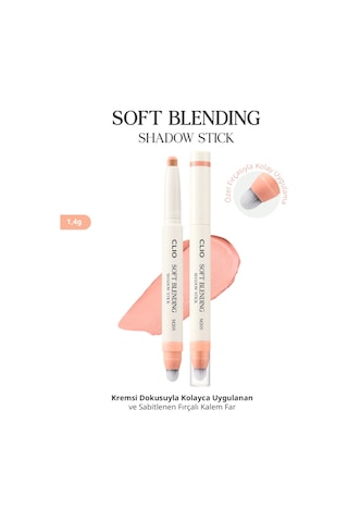Kremsi, Kolayca Uygulanan Ve Sabitlenen Fırçalı Kalem Far Soft Blending Shadow Stick M205 Afternoon Coral