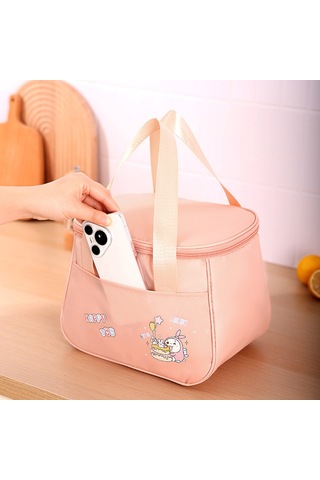 Jian Fan Karikatürlü Eğlenceli Is Koruma Çantası Yemek Kutusu-gri Gri