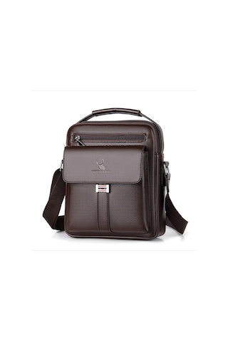 Weıxıer D244 Erkek Omuz Çantası Büyük Kapasiteli İş Retro Messenger Çanta Kahverengi