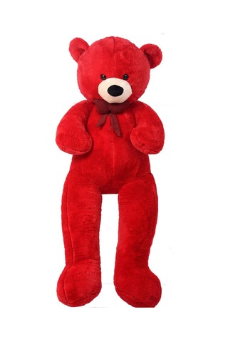 Papyonlu 180-190 Cm Dev Boy Sevimli Peluş Koca Ayı - Sevgiliye Eşe - Arkadaşa Özel Hediye Kırmızı