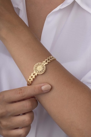 Gümüş Pazarım Reşat Altın Görünümlü Altın Kaplama Kadın Çelik Kelepçe Bileklik Renkli