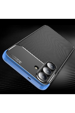 Samsung Galaxy Uyumlu S25 Fe Kılıf Karbon Silikon Case Kapak Siyah