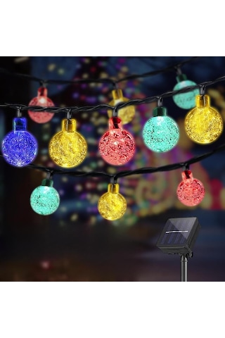 Technosmart 50 Ledli Rgb Işık 8 Modlu Solar Kristal Top Bahçe Aydınlatma Dekorasyon Güneş Enerjili Genel