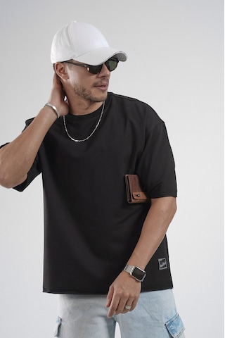 Oversize Kalıp Likralı Basic Tişört Siyah