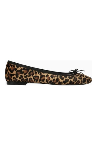 Repetto Cendrillon Balerin Ayakkabı, Leopar Pony Hair, Fiyonk Detaylı, Fransız Şıklığı Babet Kahverengi