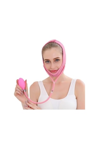 Hava Basın Up Kemer Ince Yüz Bandaj V Hattı Yanak Çene Kemer Yüz Şekil Şekillendirici Için Cilt Bakımı Güzellik Aracı Ev Kullanımı Güzellik Cihazları Nplovm Pembe