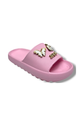 Polikamp E200-26 Love Kelebek Parfüm Süslü Kız Çocuk Terlik 31-35 Pembe