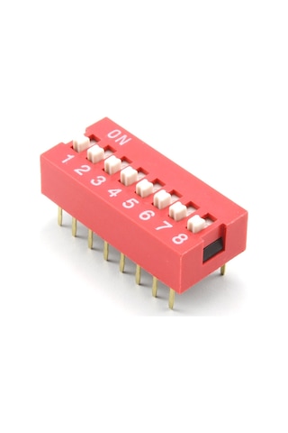 8li Dip Switch 8 Pin Kırmızı Anahtar Açık Kapalı Seçim Adres Ayar On Off Bağlantı