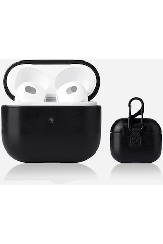 Apple Uyumlu AirPods Pro 2 Kılıf Suni Deri Kancalı Silikon Sf9