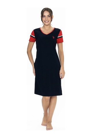 U.s Polo Assn. 20009 Kadın Kısa Kollu V Yaka Rahat Ev Giyim-lacivert Lacivert