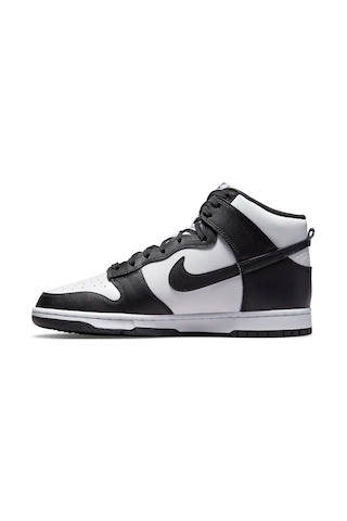 Nike Dunk Hıgh Retro Leather Unisex Shoes Hakiki Deri Günlük Spor Ayakkabı Beyaz Siyah Beyaz - Siyah