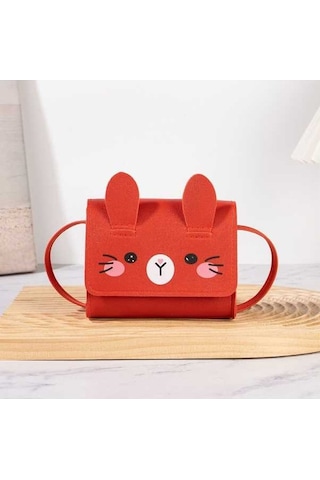 Dancemonkey Sevimli Mini Askılı Bozuk Para Çantası Kadın Kız Çocuk Kırmızı Kırmızı