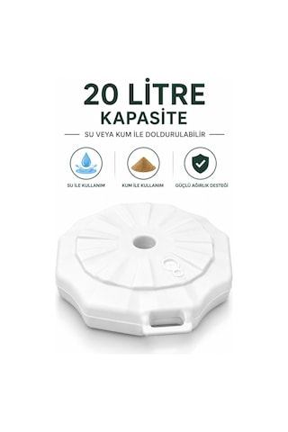 Plaj Seti 20 Litre Bidon Ve Şemsiye Kılıfı Bej