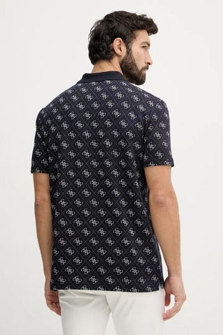Guess Kısa Kollu Tamamı 4g Jakarlı Polo Yakalı Erkek Lacivert Polo T-shirt M6gp04k3073-fbdb Lacivert