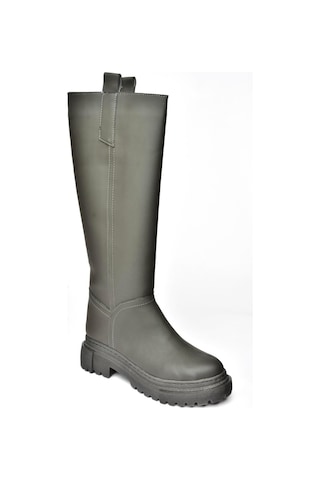 Fox Shoes V973222209 Füme Kalın Tabanlı Kadın Binici Çizmesi Füme