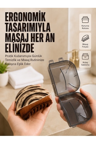 Masaj Fırçası Ahşap Desenli Yumuşak Kıllı Vücut Temizleme Ve Banyo Fırçası - Lisinya