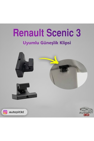 Renault Scenic 3 Uyumlu Güneşlik Klipsi